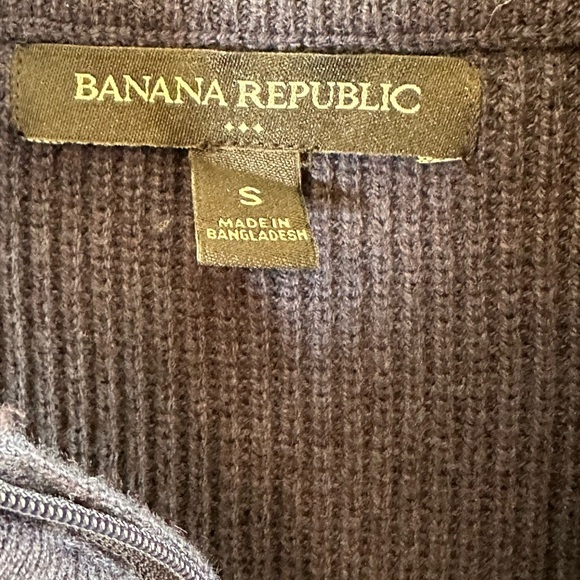Banana Republic Men's/Unisex Blue Half-Zip Sweater with Elbow Patches Sz S - Picture 5 of 10